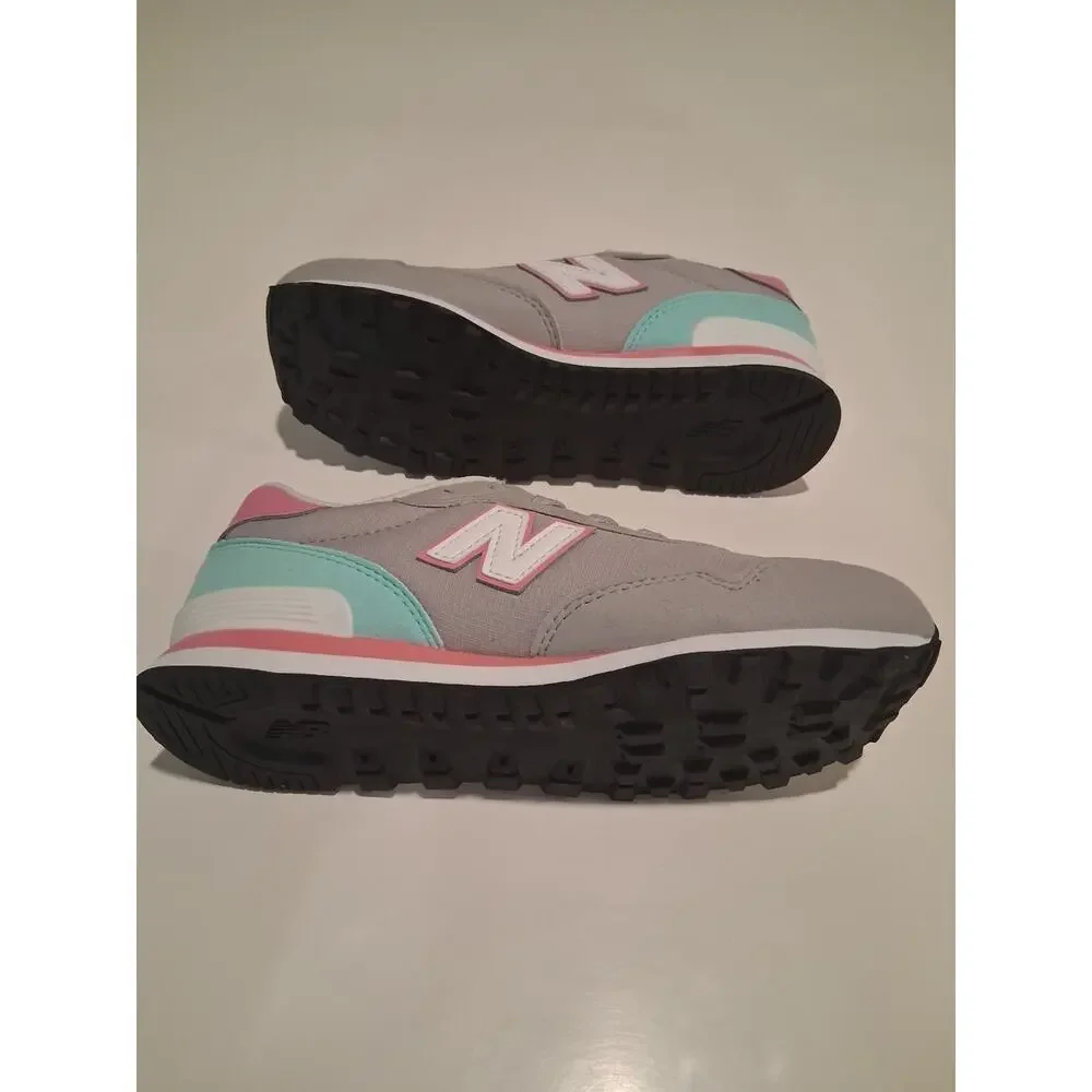 New Balance 515 Girls Shoes Sz 2.5Y Gray Pink Cyan PC515BP NWOB